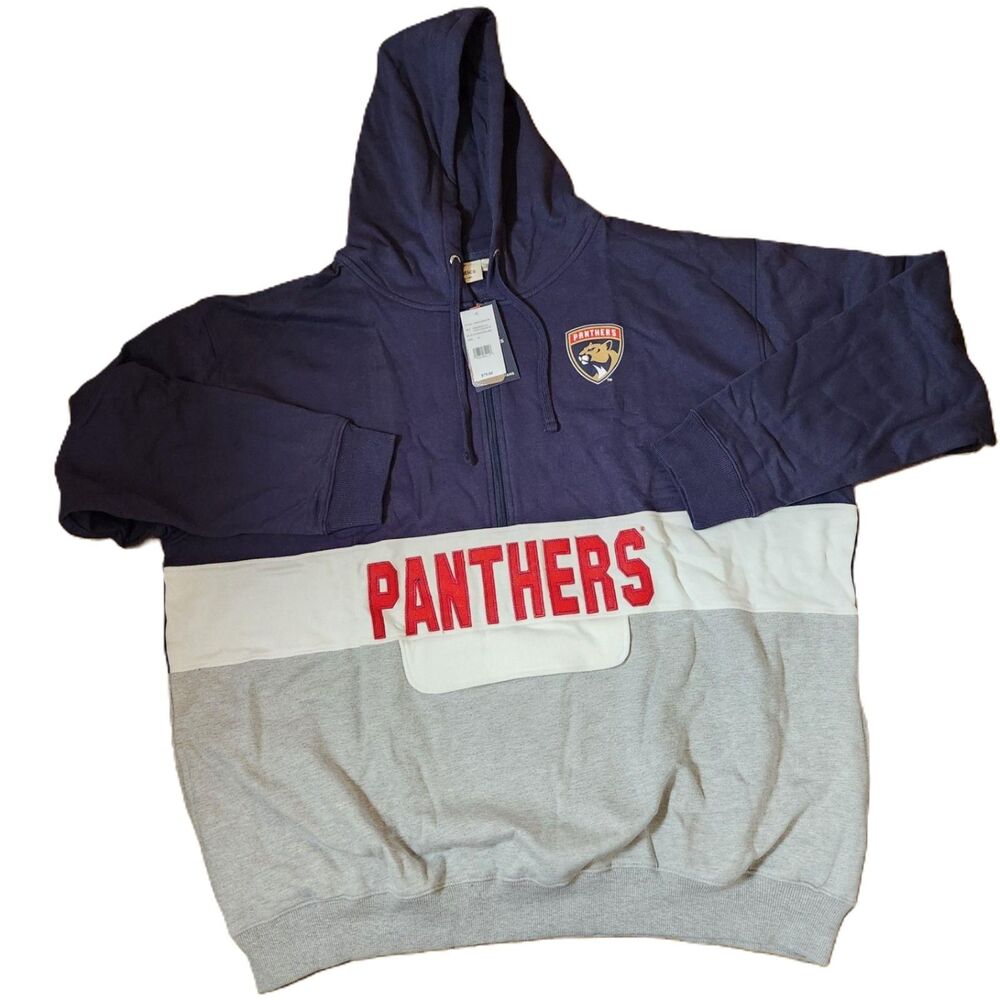 Fanatics Florida Panthers 1/4‑Zip Hoodie Men’s 4XL NHL Pullover Sweatshirt